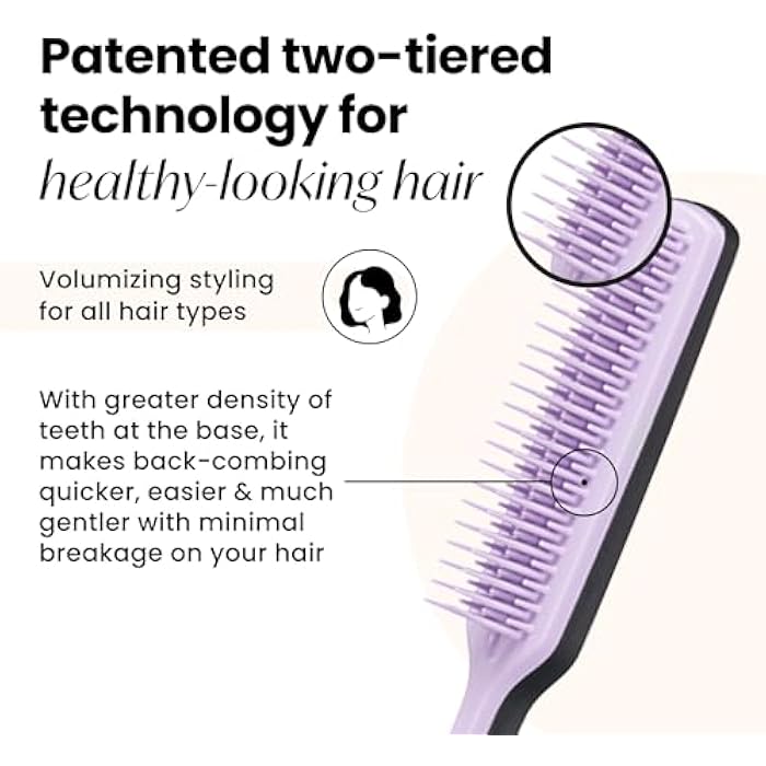 Tangle Teezer Back Combing Black/Lilac - Image 2